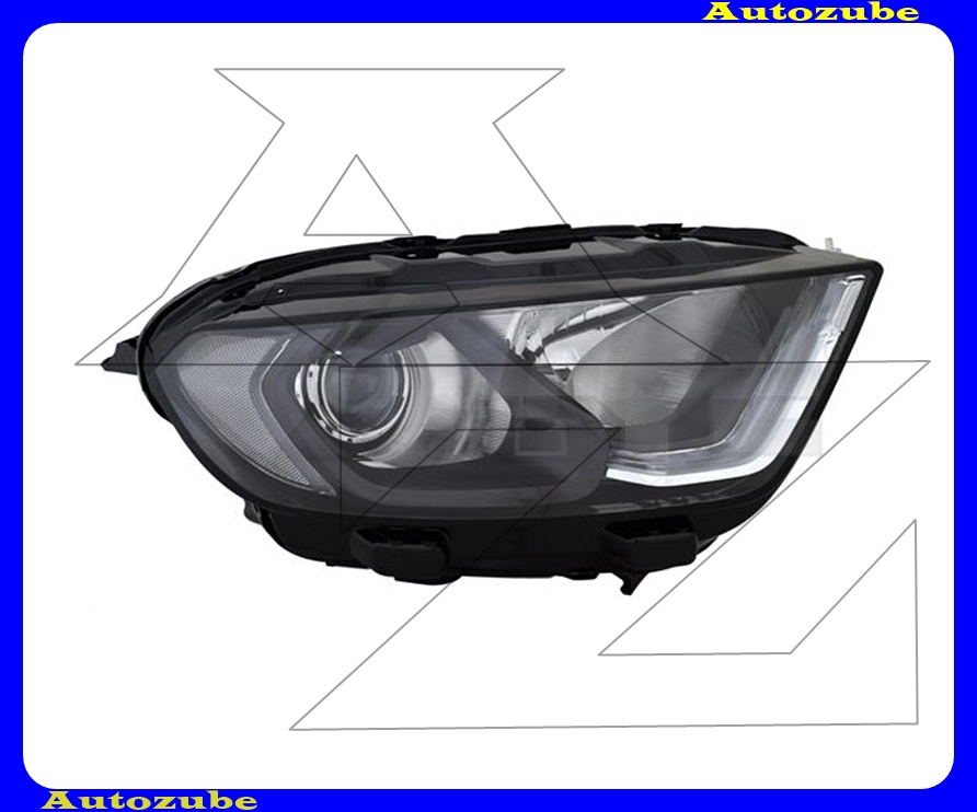 Fényszóró jobb (H1/H18/LED) fekete betéttel, motorral {TYC} Fényszóró jobb (H1/H18/LED) fekete betéttel, motorral {TYC}