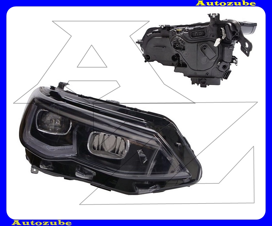 Fényszóró jobb (LED) fekete díszcsíkkal, motorral {TYC} Fényszóró jobb (LED) fekete díszcsíkkal, motorral {TYC}