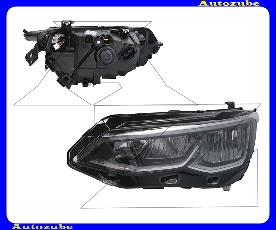Fényszóró bal (LED) elektronika nélkül, motorral {TYC} Fényszóró bal (LED) elektronika nélkül, motorral {TYC}