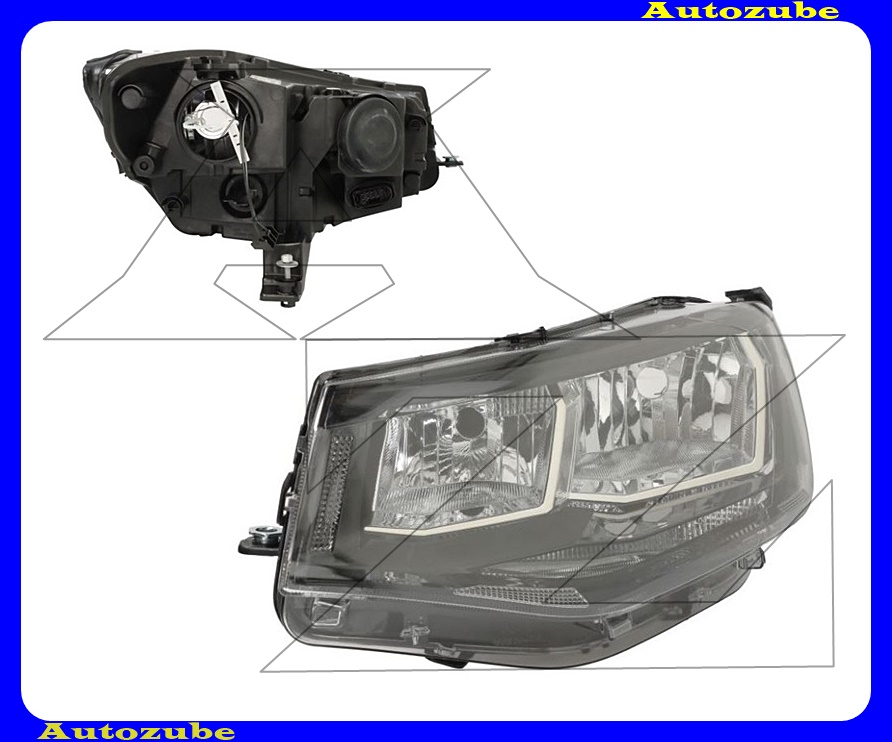 Fényszóró bal (H7/H15) nappali fénnyel, motorral {TYC} Fényszóró bal (H7/H15) nappali fénnyel, motorral {TYC}