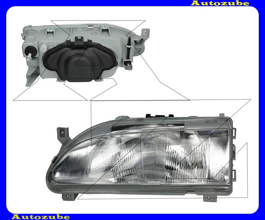 Fényszóró bal (H4) manuális és motoros is (motor nélkül) {TYC} Fényszóró bal (H4) manuális és motoros is (motor nélkül) {TYC}