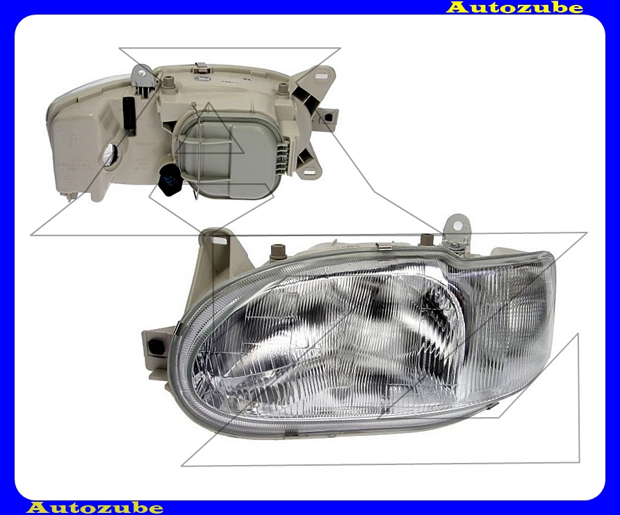 Fényszóró bal (H4) fehér indexel kézi/elektromos állítású is. {TYC} Fényszóró bal (H4) fehér indexel kézi/elektromos állítású is. {TYC}