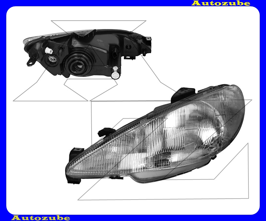 Fényszóró bal (H4) (motor nélkül)  {DEPO}