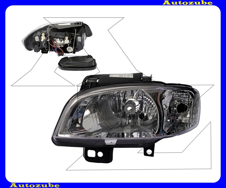 Fényszóró bal (H4) (motor nélkül) {TYC} Fényszóró bal (H4) (motor nélkül) {TYC}