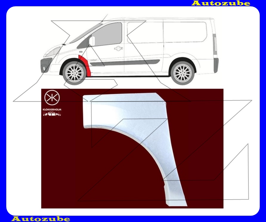 Első sárvédő hátsó alsó rész bal 