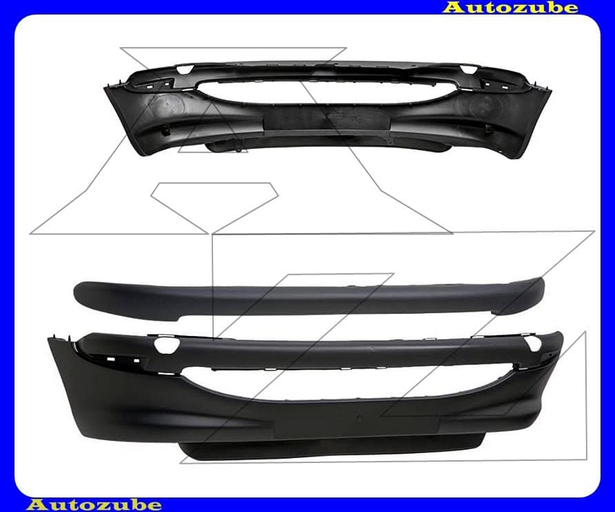 Első lökhárító fekete, fekete betéttel, spoilerrel Első lökhárító fekete, fekete betéttel, spoilerrel