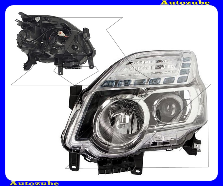 Fényszóró bal fekete házas (H1/H11) házas motorral {DEPO} Fényszóró bal fekete házas (H1/H11) házas motorral {DEPO}