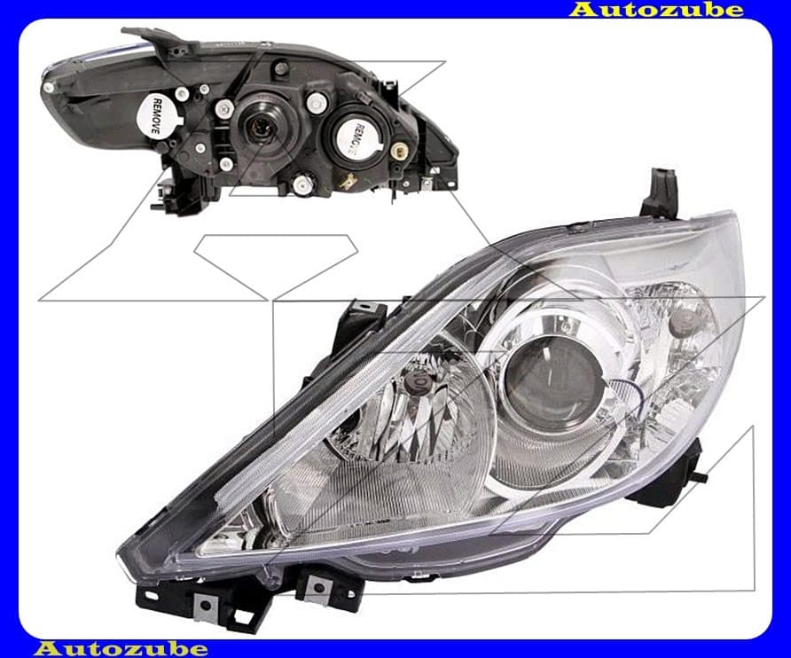 Fényszóró bal króm házas (H7/HB3) (motor nélkül) {DEPO} Fényszóró bal króm házas (H7/HB3) (motor nélkül) {DEPO}
