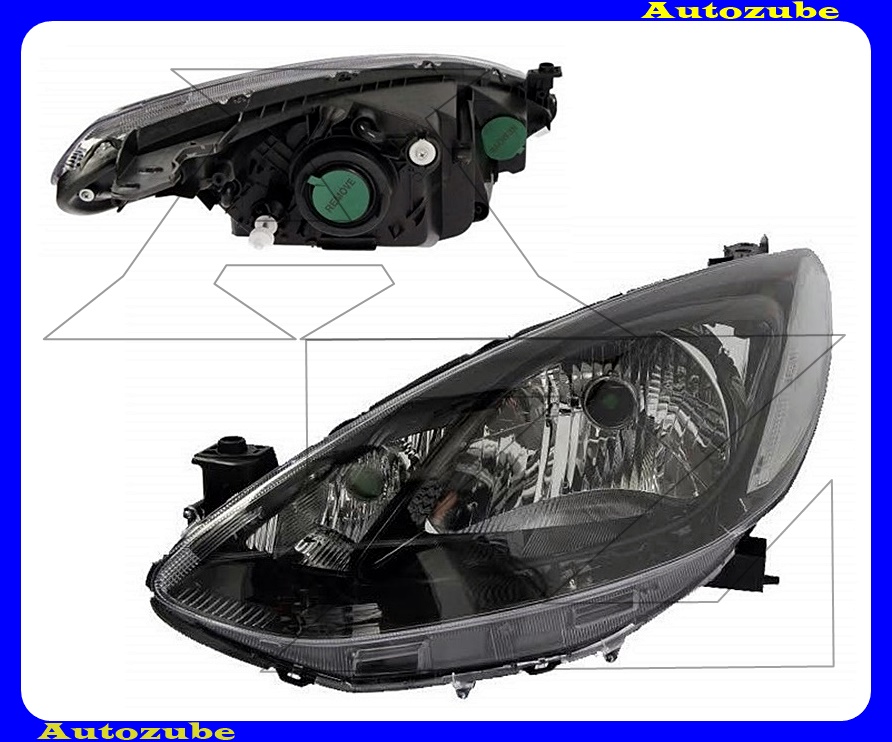 Fényszóró bal (H4) fekete házas (motor nélkül) {DEPO} Fényszóró bal (H4) fekete házas (motor nélkül) {DEPO}