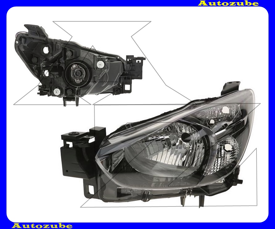 Fényszóró bal (H4) fekete házas (motor nélkül) {DEPO} Fényszóró bal (H4) fekete házas (motor nélkül) {DEPO}