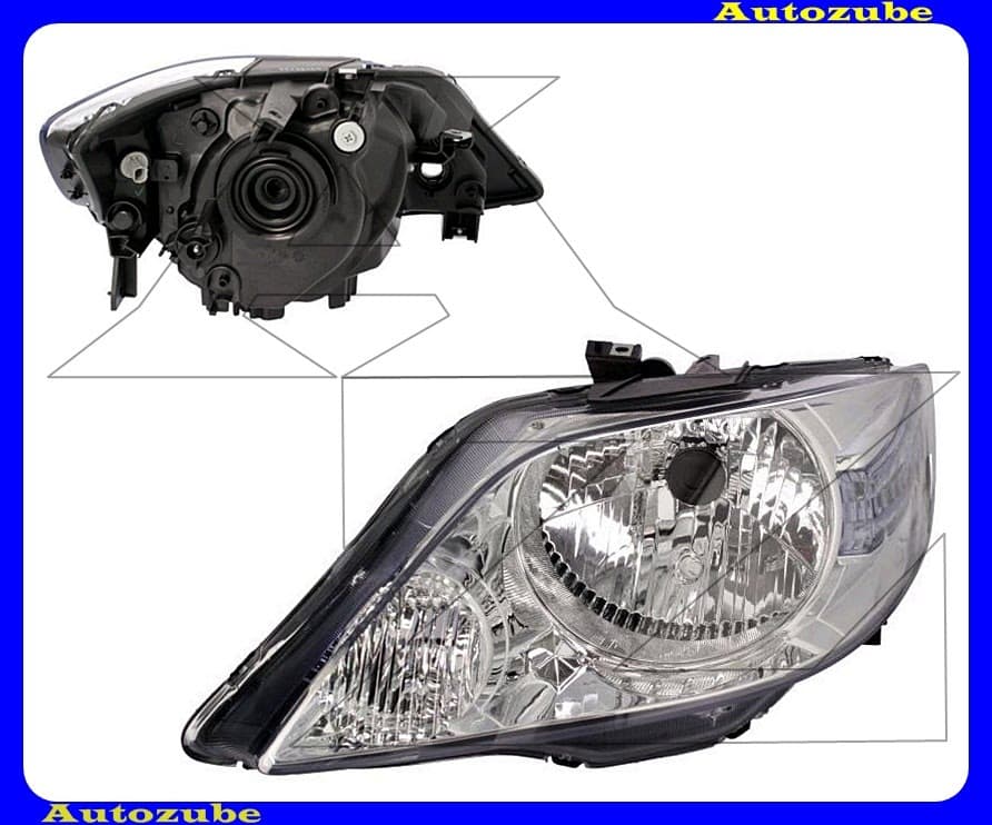 Fényszóró bal (H4) (motor nélkül) {DEPO} Fényszóró bal (H4) (motor nélkül) {DEPO}