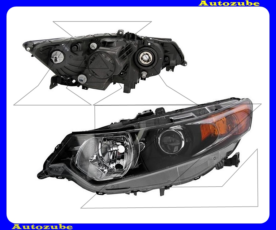 Fényszóró bal fekete házas (H1/HB3) motorral {DEPO} Fényszóró bal fekete házas (H1/HB3) motorral {DEPO}