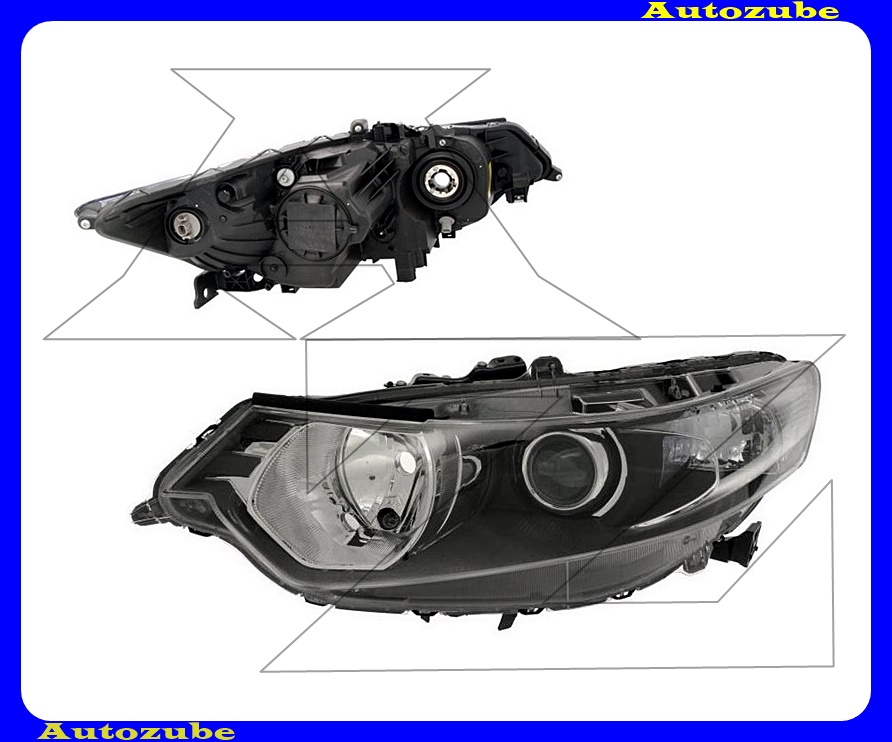 Fényszóró bal fekete házas (H1/HB3) motorral {DEPO} Fényszóró bal fekete házas (H1/HB3) motorral {DEPO}