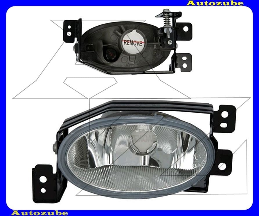 Ködlámpa bal (H11) ovális {DEPO} Ködlámpa bal (H11) ovális {DEPO}