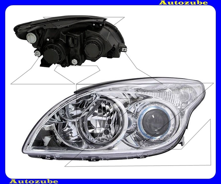 Fényszóró bal (H7/H1) króm házas (motor nélkül) {DEPO} Fényszóró bal (H7/H1) króm házas (motor nélkül) {DEPO}