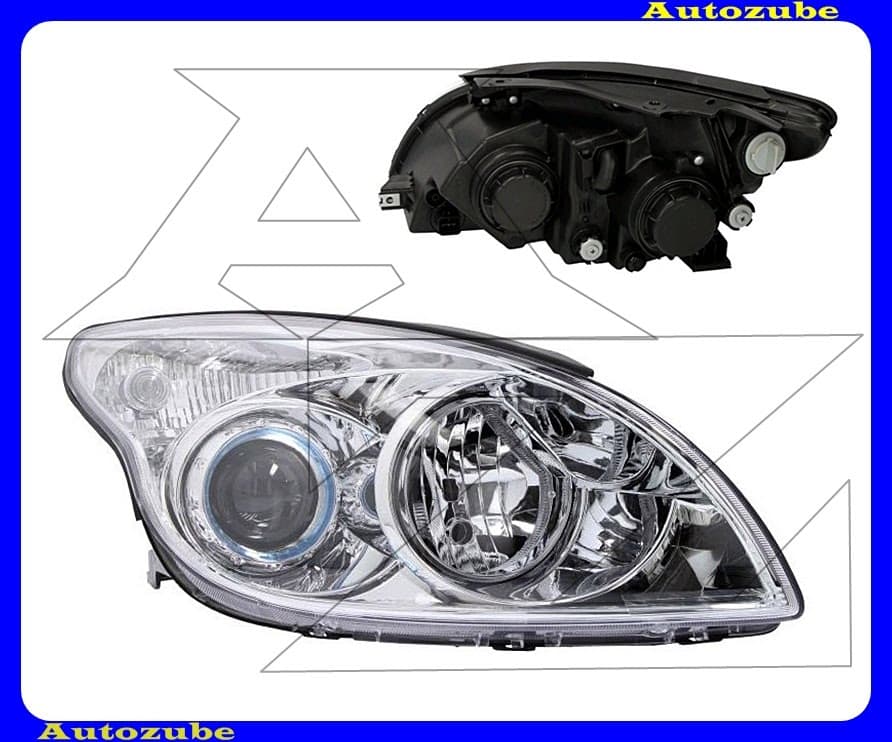 Fényszóró jobb (H7/H1) króm házas (motor nélkül) {DEPO} Fényszóró jobb (H7/H1) króm házas (motor nélkül) {DEPO}