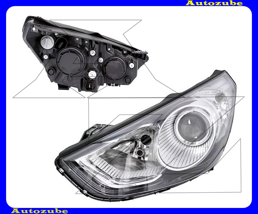 Fényszóró bal (H7/H7) fekete házas (motor nélkül) {DEPO} Fényszóró bal (H7/H7) fekete házas (motor nélkül) {DEPO}