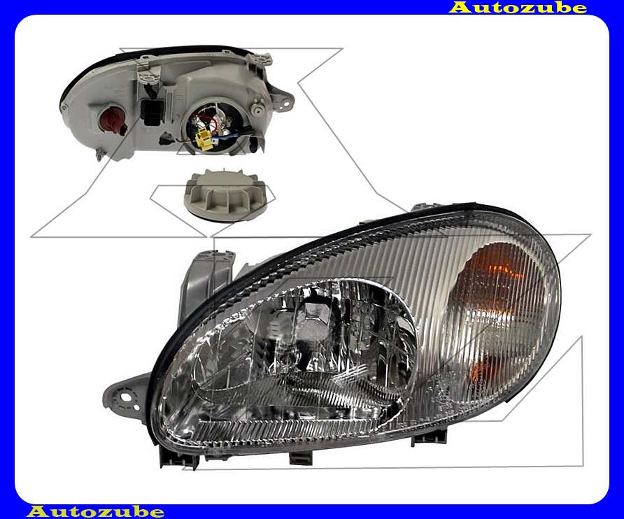 Fényszóró bal (H4) króm házas (motor nélkül) {DEPO} Fényszóró bal (H4) króm házas (motor nélkül) {DEPO}