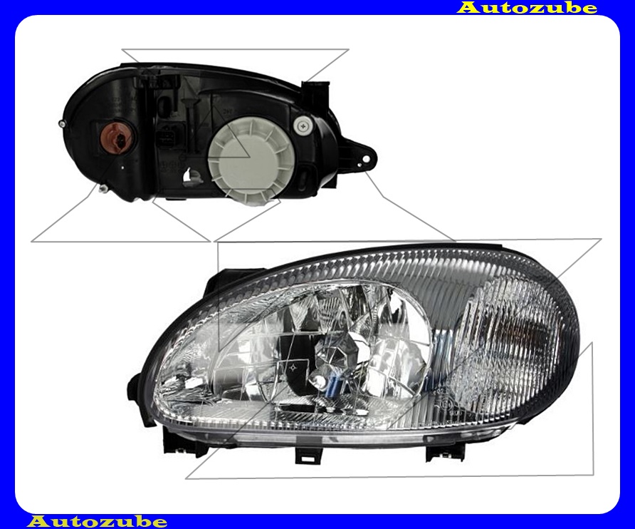 Fényszóró bal (H4) fekete házas (motor nélkül) {DEPO} R Fényszóró bal (H4) fekete házas (motor nélkül) {DEPO} R