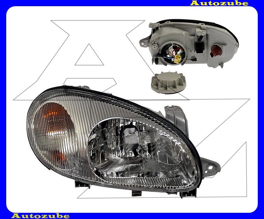 Fényszóró jobb (H4) króm házas (motor nélkül) {DEPO} Fényszóró jobb (H4) króm házas (motor nélkül) {DEPO}