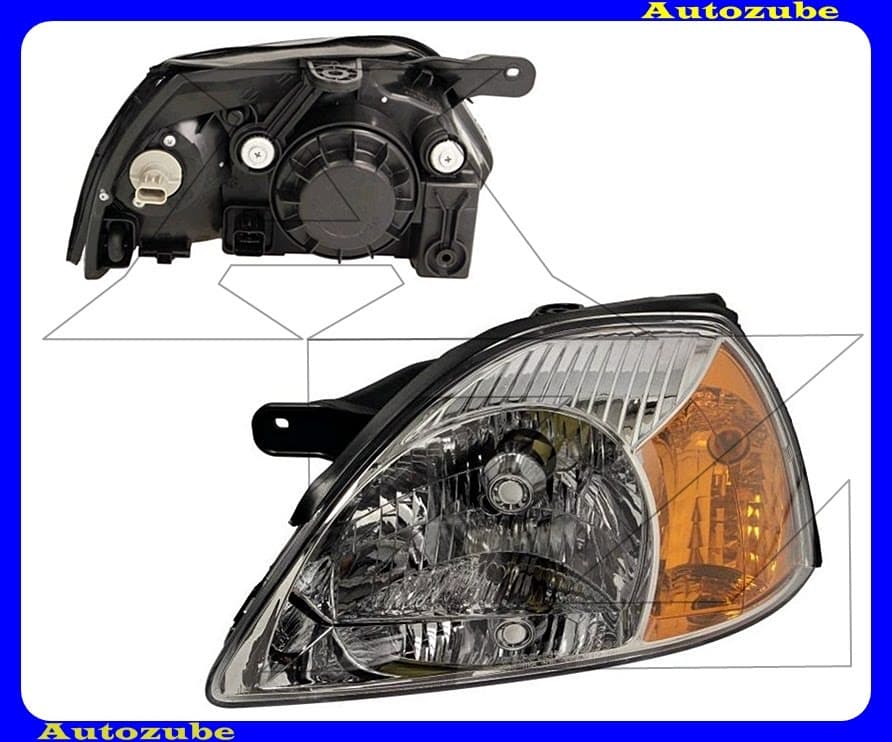 Fényszóró bal (H4) sárga indexes (motor nélkül) {DEPO} Fényszóró bal (H4) sárga indexes (motor nélkül) {DEPO}