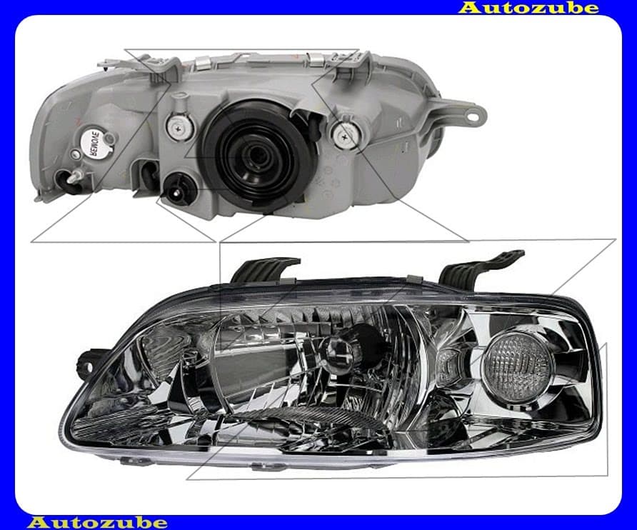 Fényszóró bal index nélkül (H4) kézi/elektromos állítású is. {DEPO} Fényszóró bal index nélkül (H4) kézi/elektromos állítású is. {DEPO}
