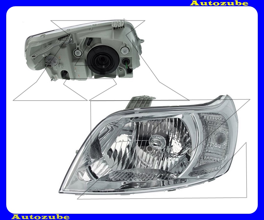 Fényszóró bal (H4) motorral {DEPO} Fényszóró bal (H4) motorral {DEPO}