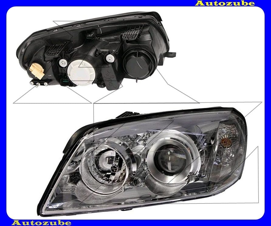 Fényszóró bal króm házas (H7/H1) motorral {DEPO} Fényszóró bal króm házas (H7/H1) motorral {DEPO}