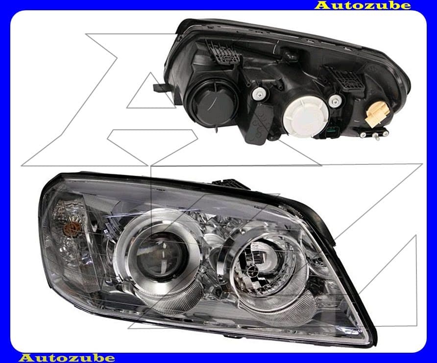 Fényszóró jobb króm házas (H7/H1) motorral {DEPO} Fényszóró jobb króm házas (H7/H1) motorral {DEPO}