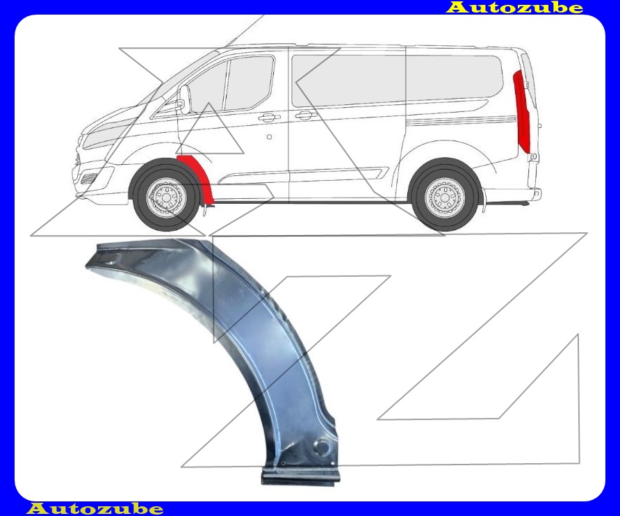Első sárvédő hátsó rész bal (külső javítólemez) {KLOKKERHOLM} Első sárvédő hátsó rész bal (külső javítólemez) {KLOKKERHOLM}