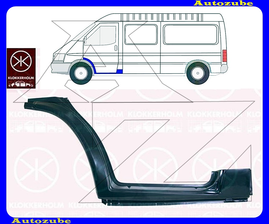 Első sárvédő hátsó rész bal, küszöbbel (javítólemez) {KLOKKERHOLM} Első sárvédő hátsó rész bal, küszöbbel (javítólemez) {KLOKKERHOLM}