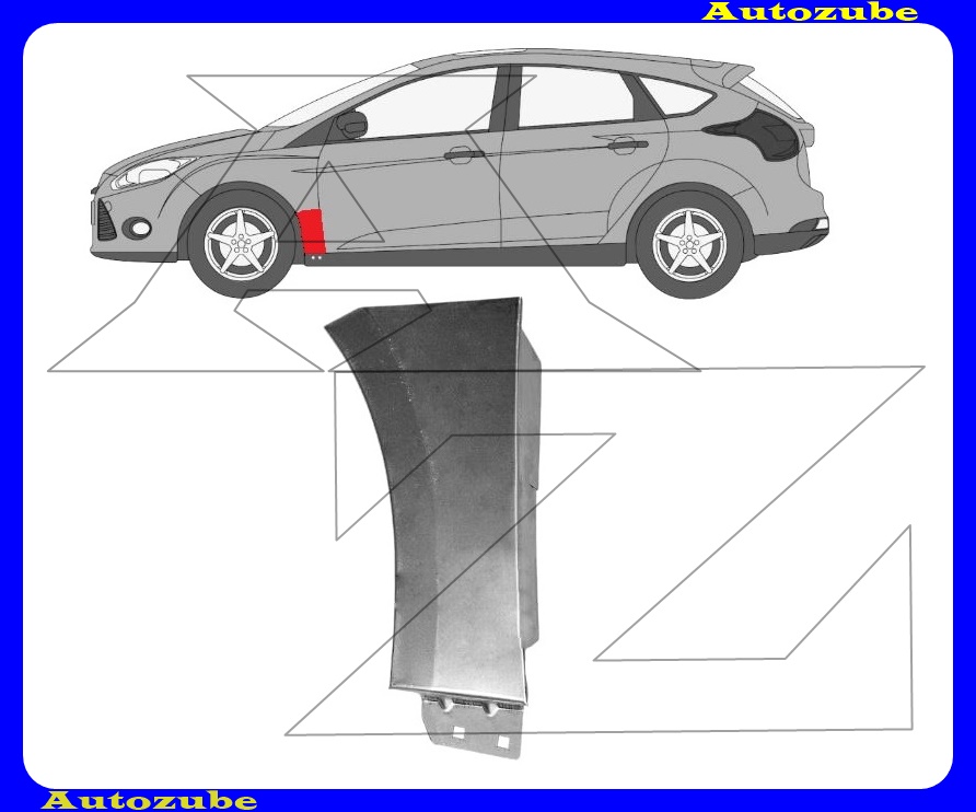 Első sárvédő hátsó alsó rész bal  (javítólemez) {KLOKKERHOLM}