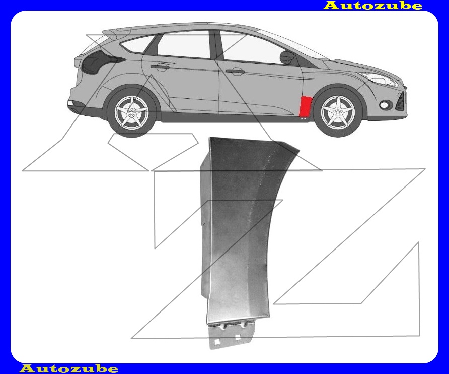 Első sárvédő hátsó alsó rész jobb  (javítólemez) {KLOKKERHOLM}