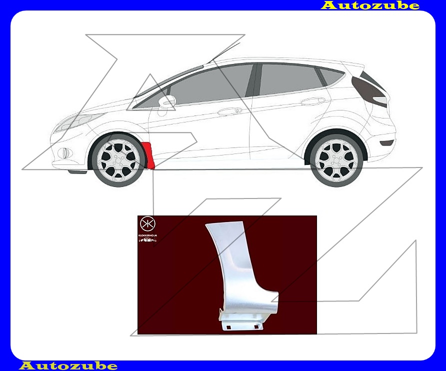 Első sárvédő hátsó alsó rész bal (javítólemez) {KLOKKERHOLM} Első sárvédő hátsó alsó rész bal (javítólemez) {KLOKKERHOLM}