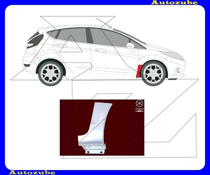 Első sárvédő hátsó alsó rész jobb (javítólemez) {KLOKKERHOLM} Első sárvédő hátsó alsó rész jobb (javítólemez) {KLOKKERHOLM}