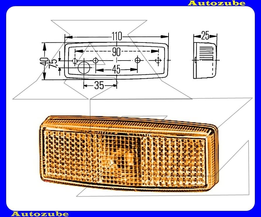 Szélességjelző komplett, sárga {HELLA} /RENDELÉSRE/ Szélességjelző komplett, sárga {HELLA} /RENDELÉSRE/
