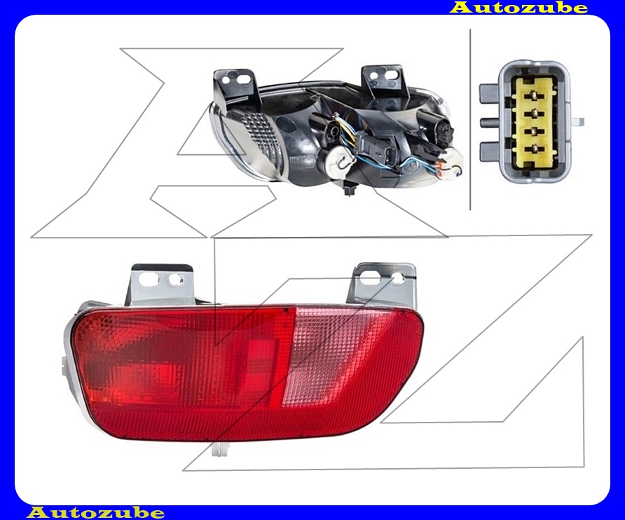 Hátsó ködlámpa és tolatólámpa bal (foglalattal) {HELLA} Hátsó ködlámpa és tolatólámpa bal (foglalattal) {HELLA}