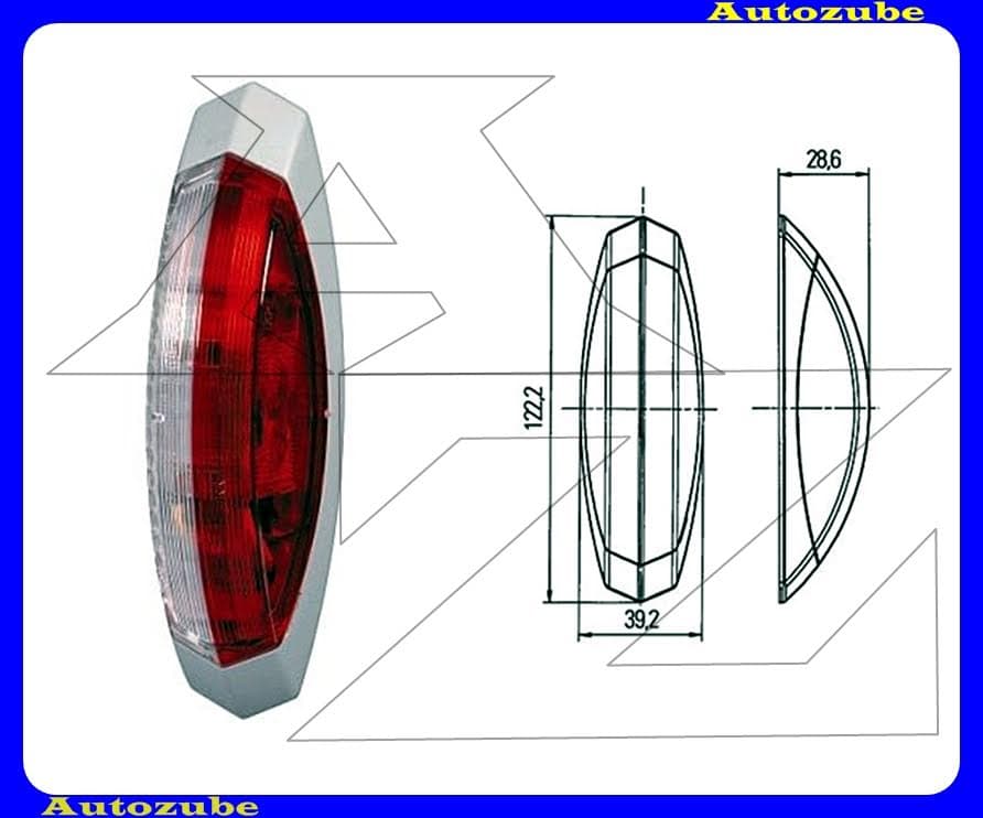 Szélességjelző 24V bal piros/fehér {HELLA} /RENDELÉSRE/ Szélességjelző 24V bal piros/fehér {HELLA} /RENDELÉSRE/