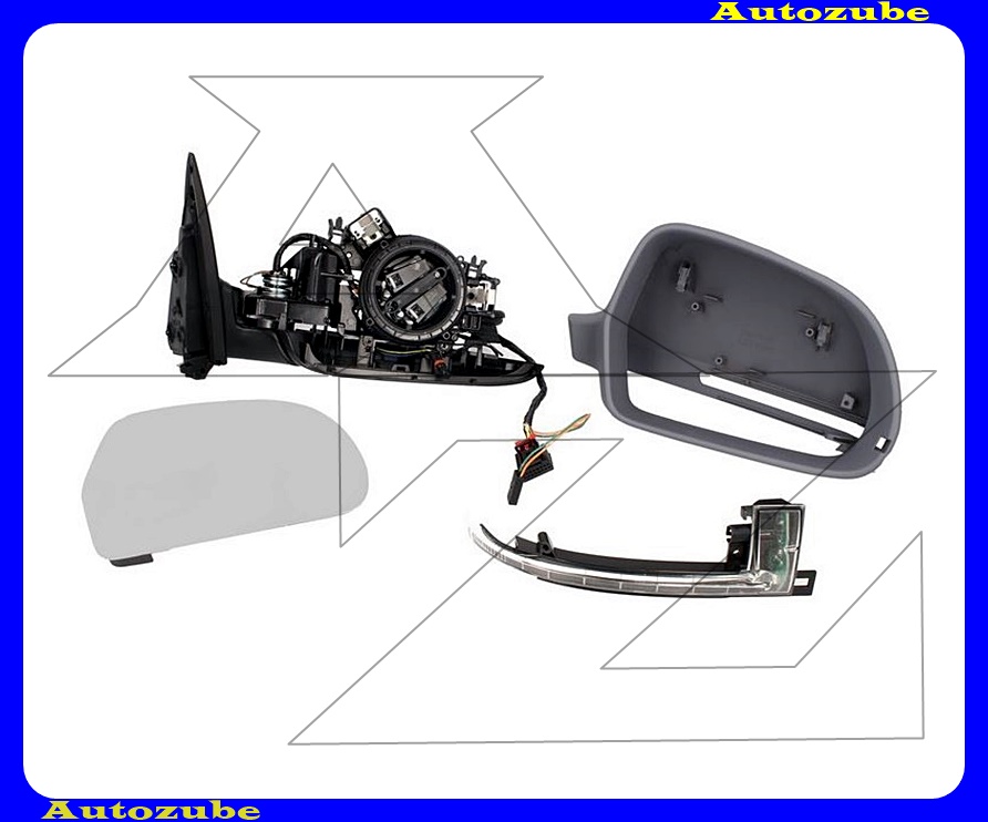 Visszapillantó tükör jobb, elektromos, fűthető-aszférikus tükörlappal, fényezhető borítással, irányjelzővel Visszapillantó tükör jobb, elektromos, fűthető-aszférikus tükörlappal, fényezhető borítással, irányjelzővel