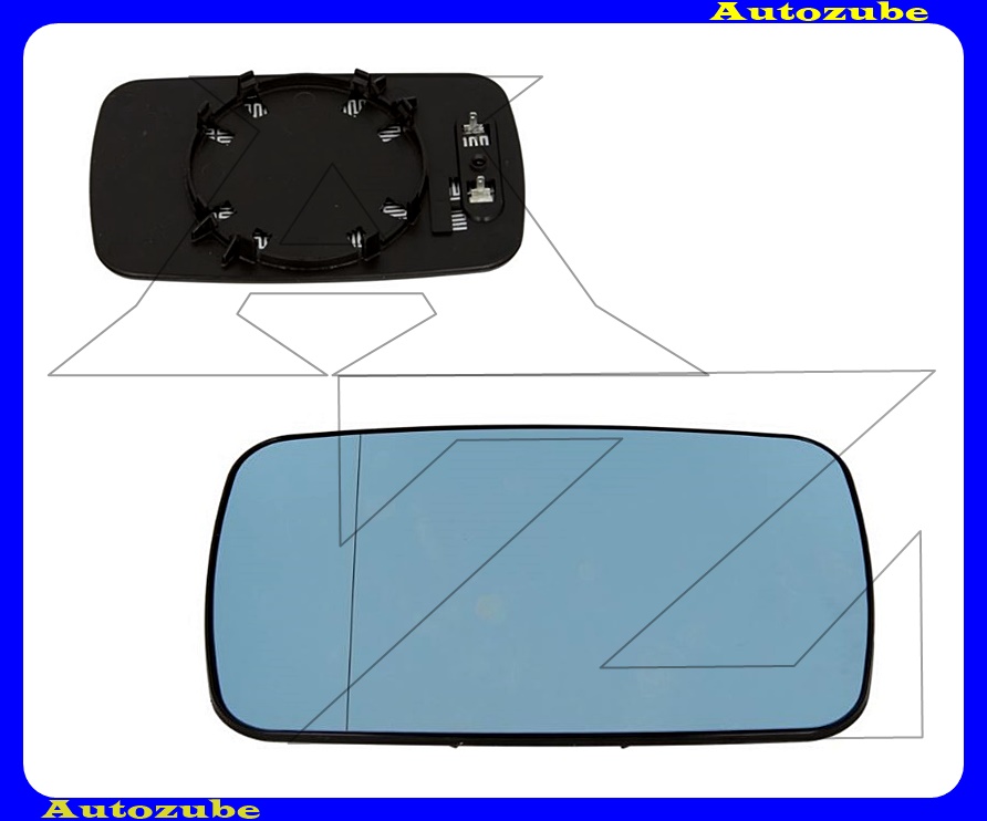 Visszapillantó tükörlap oldalfüggetlen, fűthető-aszférikus-kék (tartólappal) Visszapillantó tükörlap oldalfüggetlen, fűthető-aszférikus-kék (tartólappal)