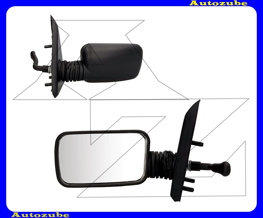 Visszapillantó tükör bal, manuális, sík tükörlappal, fekete borítással Visszapillantó tükör bal, manuális, sík tükörlappal, fekete borítással