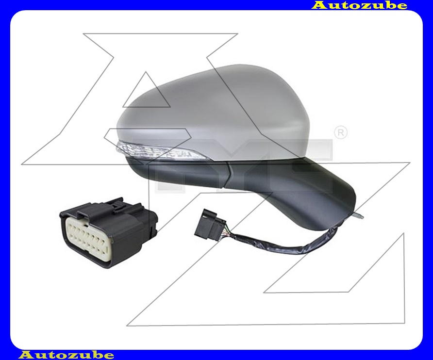 Visszapillantó tükör jobb, elektromos, fűthető-aszférikus tükörlappal, fényezhető felső borítással, irányjelzővel Visszapillantó tükör jobb, elektromos, fűthető-aszférikus tükörlappal, fényezhető felső borítással, irányjelzővel