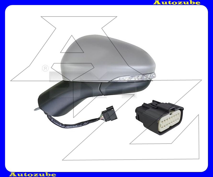 Visszapillantó tükör bal, elektromos, fűthető-aszférikus tükörlappal, fényezhető felső borítással, irányjelzővel Visszapillantó tükör bal, elektromos, fűthető-aszférikus tükörlappal, fényezhető felső borítással, irányjelzővel