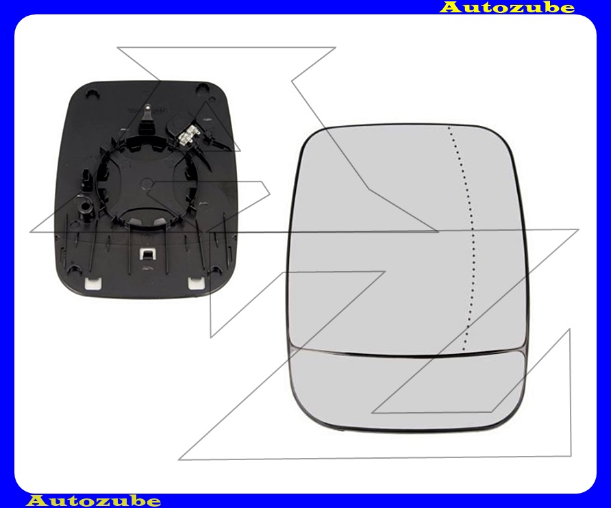 Visszapillantó tükörlap jobb, fűthető-aszférikus (tartólappal) Visszapillantó tükörlap jobb, fűthető-aszférikus (tartólappal)