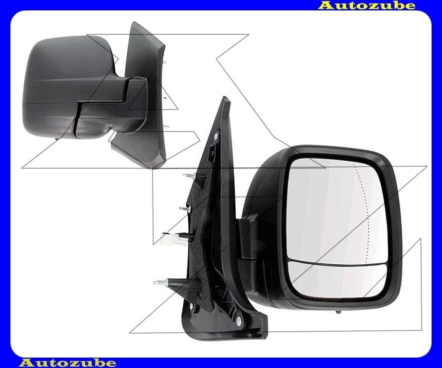 Visszapillantó tükör jobb, elektromos, fűthető-aszférikus tükörlappal, hőmérős, fekete borítással Visszapillantó tükör jobb, elektromos, fűthető-aszférikus tükörlappal, hőmérős, fekete borítással