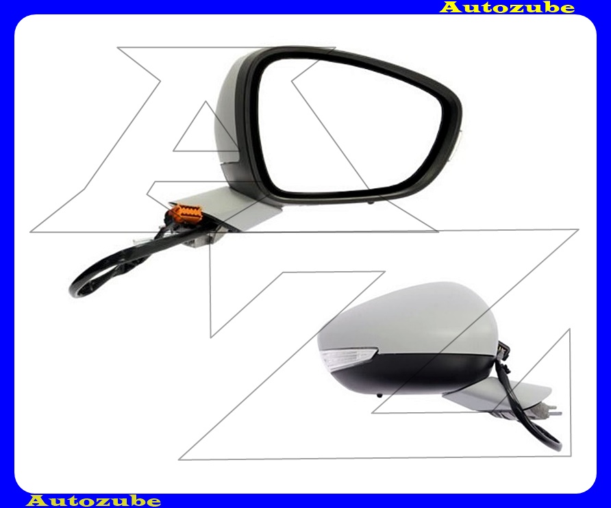 Visszapillantó tükör jobb, elektromos, fűthető-domború tükörlappal, hőmérős, fényezhető borítással, irányjelzővel Visszapillantó tükör jobb, elektromos, fűthető-domború tükörlappal, hőmérős, fényezhető borítással, irányjelzővel