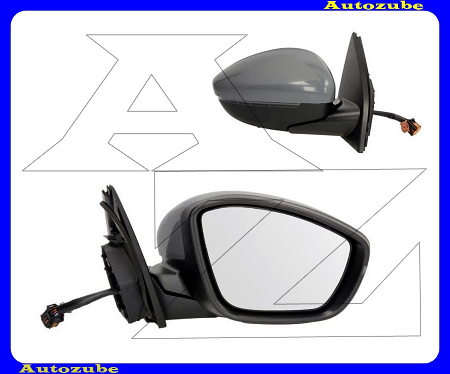 Visszapillantó tükör jobb, elektromosan behajló, fűthető-domború tükörlappal, kilépőfénnyel, hőmérős, fényezhető borítással, irányjelzővel Visszapillantó tükör jobb, elektromosan behajló, fűthető-domború tükörlappal, kilépőfénnyel, hőmérős, fényezhető borítással, irányjelzővel