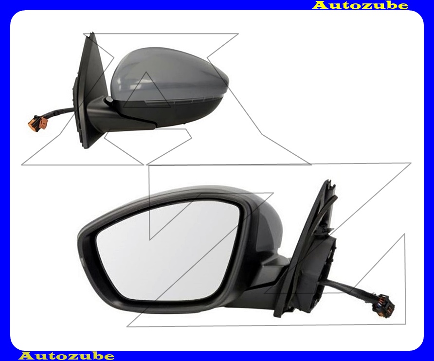 Visszapillantó tükör bal, elektromosan behajló, fűthető-domború tükörlappal, kilépőfénnyel, fényezhető borítással, irányjelzővel Visszapillantó tükör bal, elektromosan behajló, fűthető-domború tükörlappal, kilépőfénnyel, fényezhető borítással, irányjelzővel