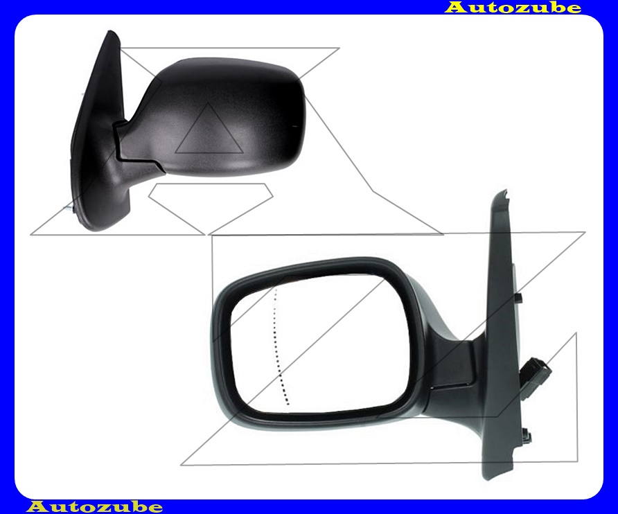 Visszapillantó tükör bal, elektromos, fűthető-aszférikus tükörlappal, fekete borítással Visszapillantó tükör bal, elektromos, fűthető-aszférikus tükörlappal, fekete borítással