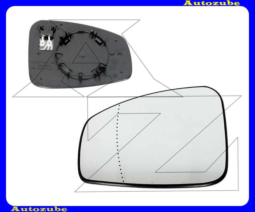 Visszapillantó tükörlap bal, fűthető-aszférikus (tartólappal) Visszapillantó tükörlap bal, fűthető-aszférikus (tartólappal)